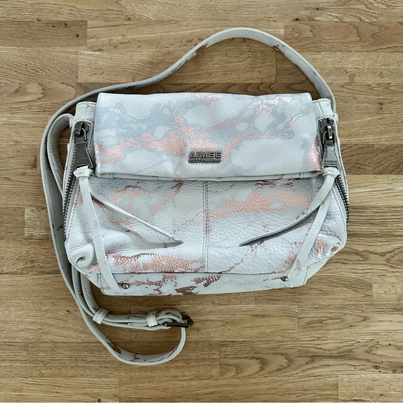 Aimee Kestenberg Handbags - Aimee Kestenberg Bali Crossbody in Light Rose Gold Marble